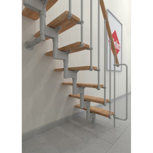 Minka Mittelholmtreppe Joker 35 - 304cm Geschosshöhe Buche Weiß
