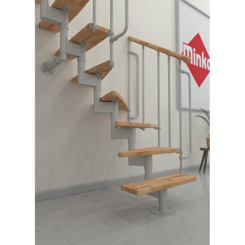 Minka Mittelholmtreppe Joker Turn 35 - 304cm Geschosshöhe Buche Weiß
