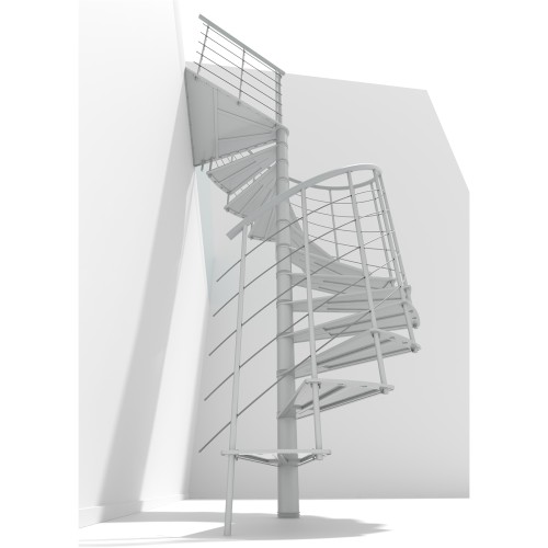 Minka Spindeltreppe Milano 42 - 300,3cm Geschosshöhe Weiß 120cm Durchmesser