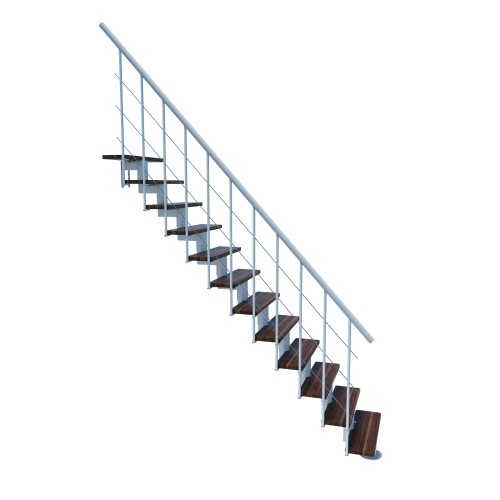 Minka Mittelholmtreppe Comfort Top 37 - 312cm Geschosshöhe Walnuss Weiß