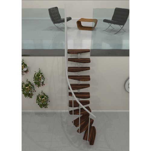 Minka Raumspartreppe Monte Carlo 35 - 293,8cm Geschosshöhe Walnuss Weiß