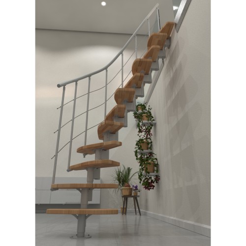 Minka Mittelholmtreppe Nizza 35 - 293,8cm Geschosshöhe Buche Weiß