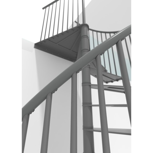 Minka Spindeltreppe Portofino 42 - 300,3cm Geschosshöhe Grau 160cm Durchmesser