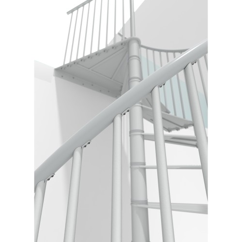 Minka Spindeltreppe Portofino 42 - 300,3cm Geschosshöhe Weiß 160cm Durchmesser