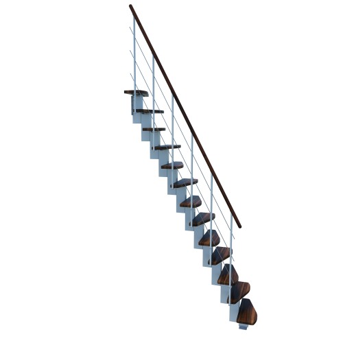 Minka Mittelholmtreppe Quatro 38 - 298cm Geschosshöhe Walnuss Weiß