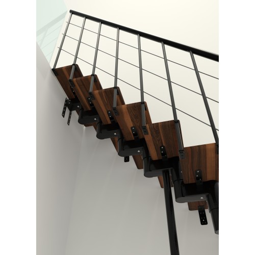 Minka Mittelholmtreppe Comfort Top Turn 37 - 312cm Geschosshöhe Walnuss Schwarz