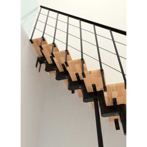 Minka Mittelholmtreppe Comfort Top Turn 37 - 312cm Geschosshöhe Buche Schwarz
