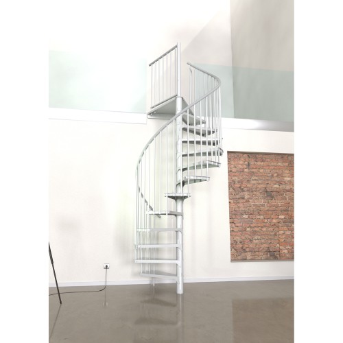 Minka Spindeltreppe Rondo Smart 37 - 305,5cm Geschosshöhe Weiß 120cm Durchmesser