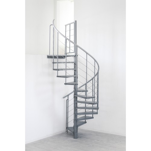 Minka Spindeltreppe Spino Smart 38 - 305,5cm Geschosshöhe Weiß 120cm Durchmesser